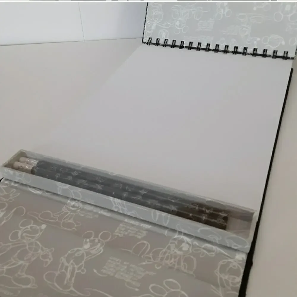 Disney Parks Mickey Mouse Notebook Spiral Bound Sketchbook Set with Pencils NWT